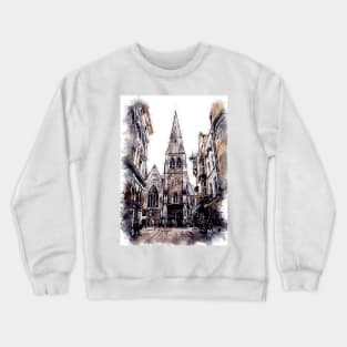 Glasgow City Streets Travel Poster Series watercolor ink edition 07 Crewneck Sweatshirt